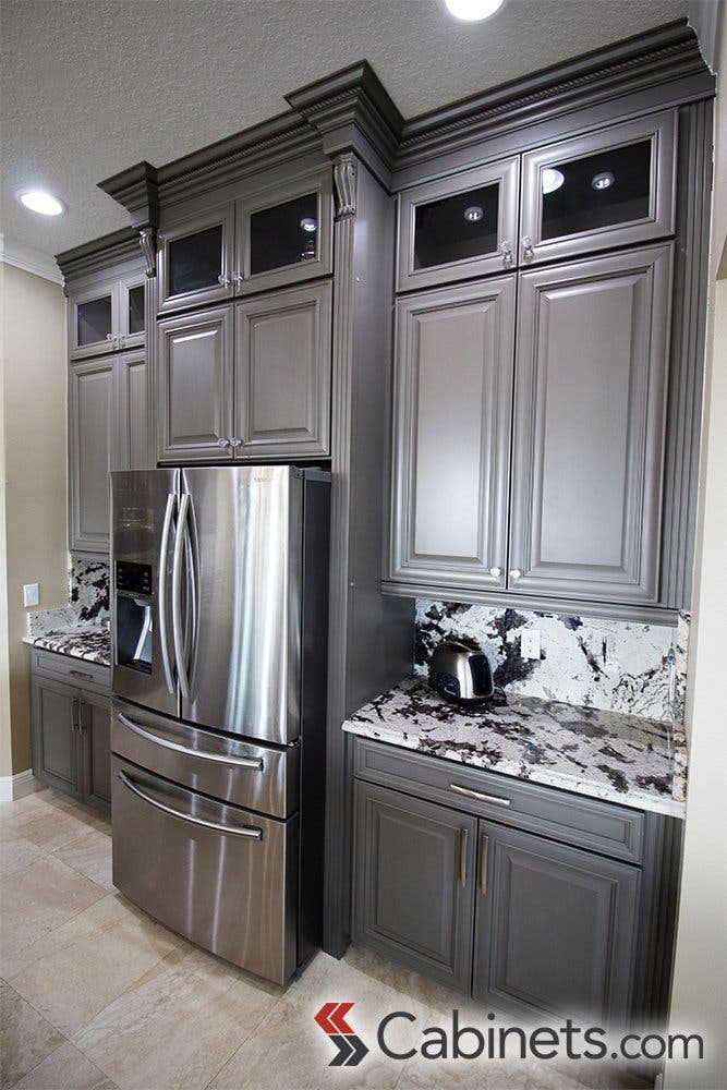 Springfield Maple Creek Stone cabinets with a Brushed Brown Glaze