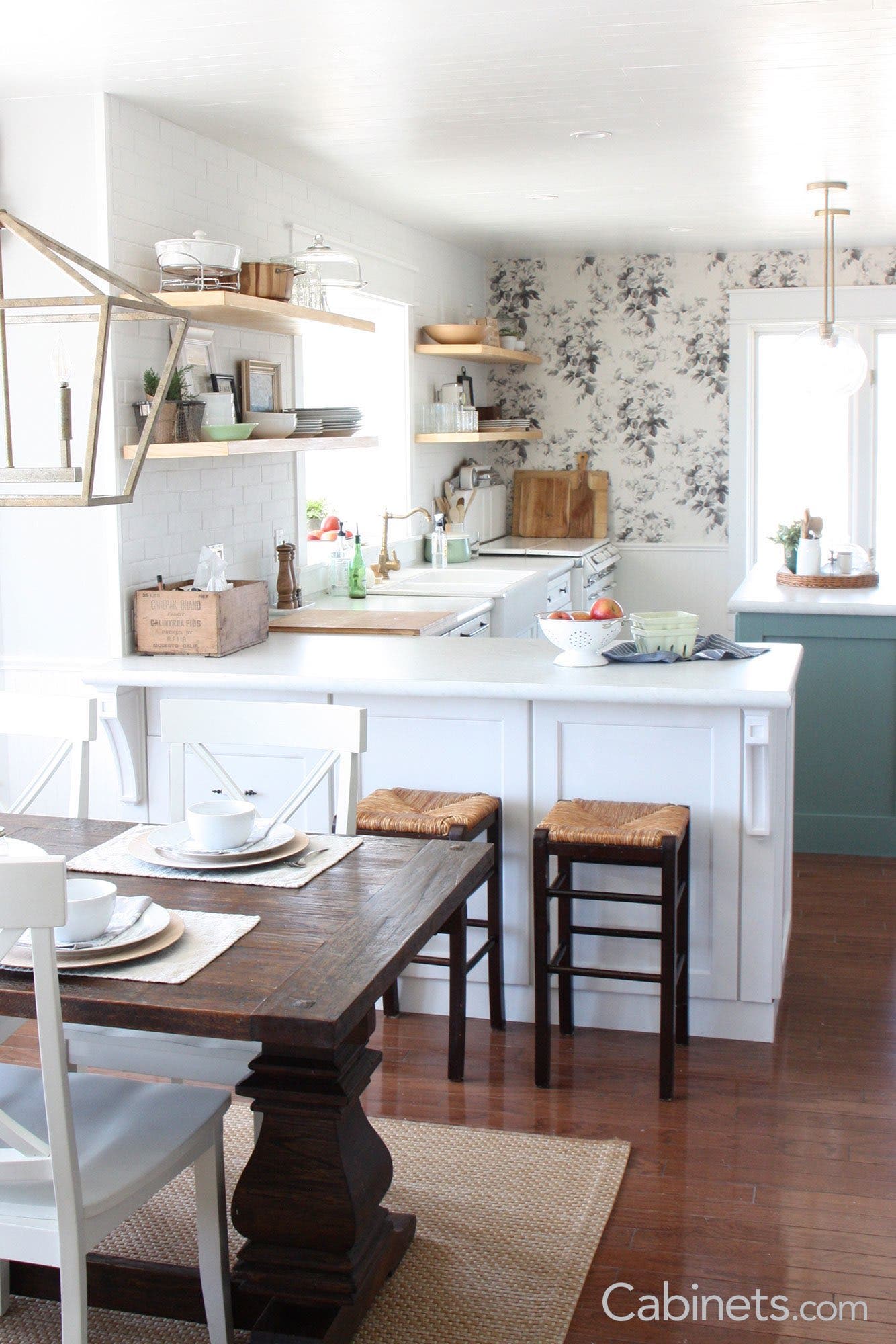 Real customer home with Sebring Maple Bright White cabinets