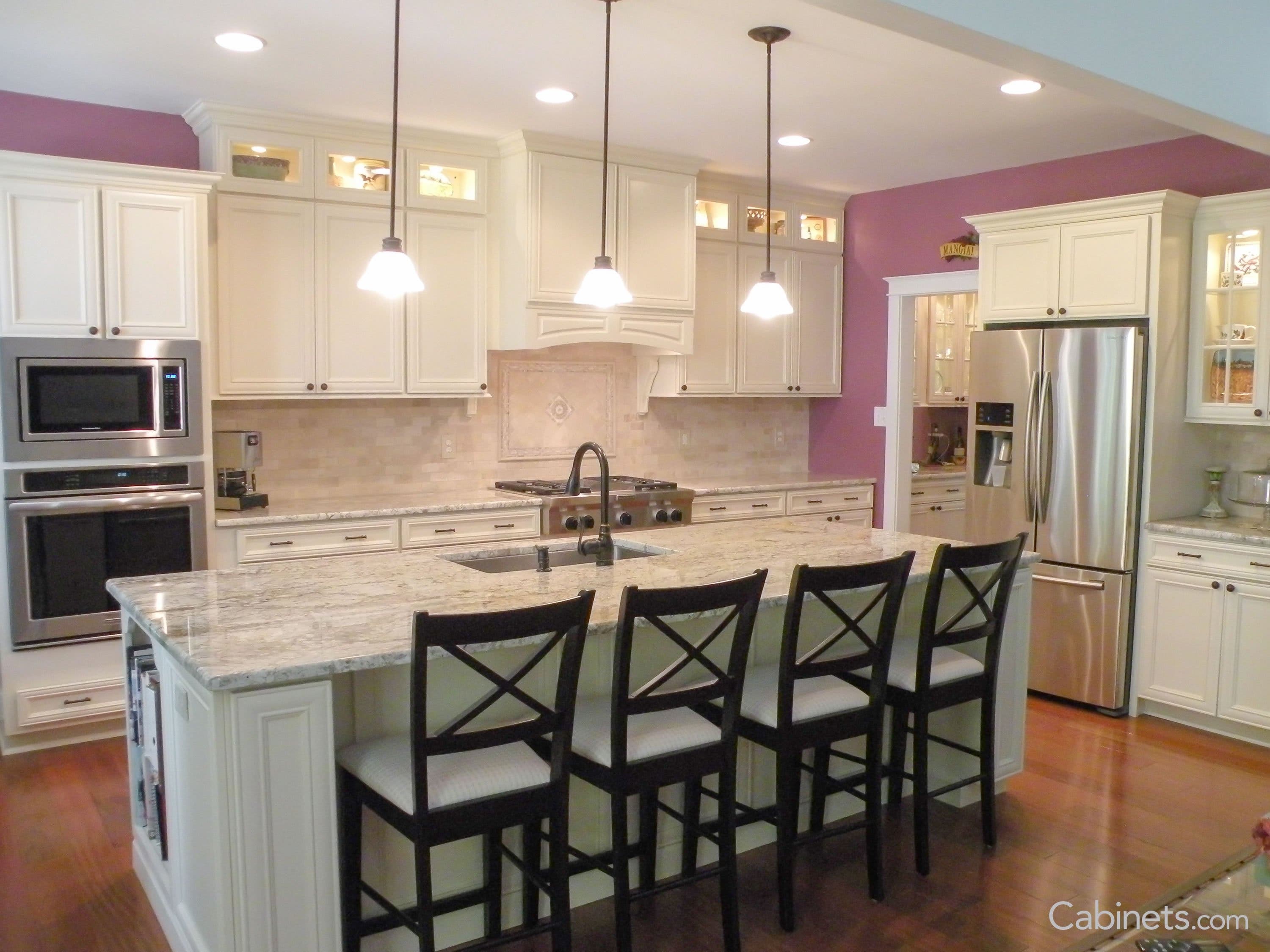 Photos of installed Hawthorne Maple Antique White in a customer's home