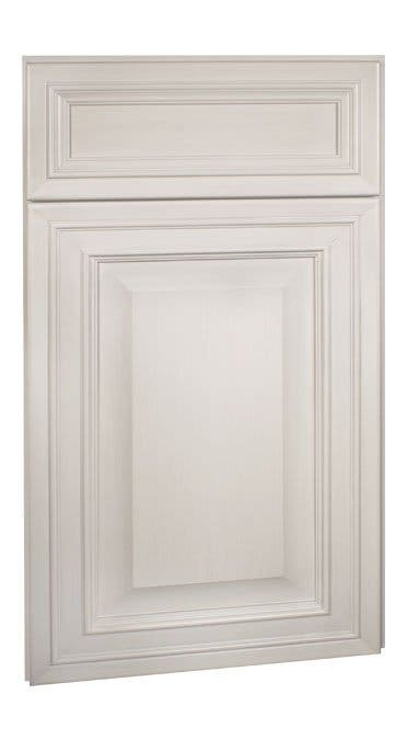 Bronson Cabinet Door in Bright White Brushed Gray Glaze