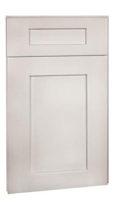 Shaker II Cabinet Door in Bright White Brushed Gray Glaze