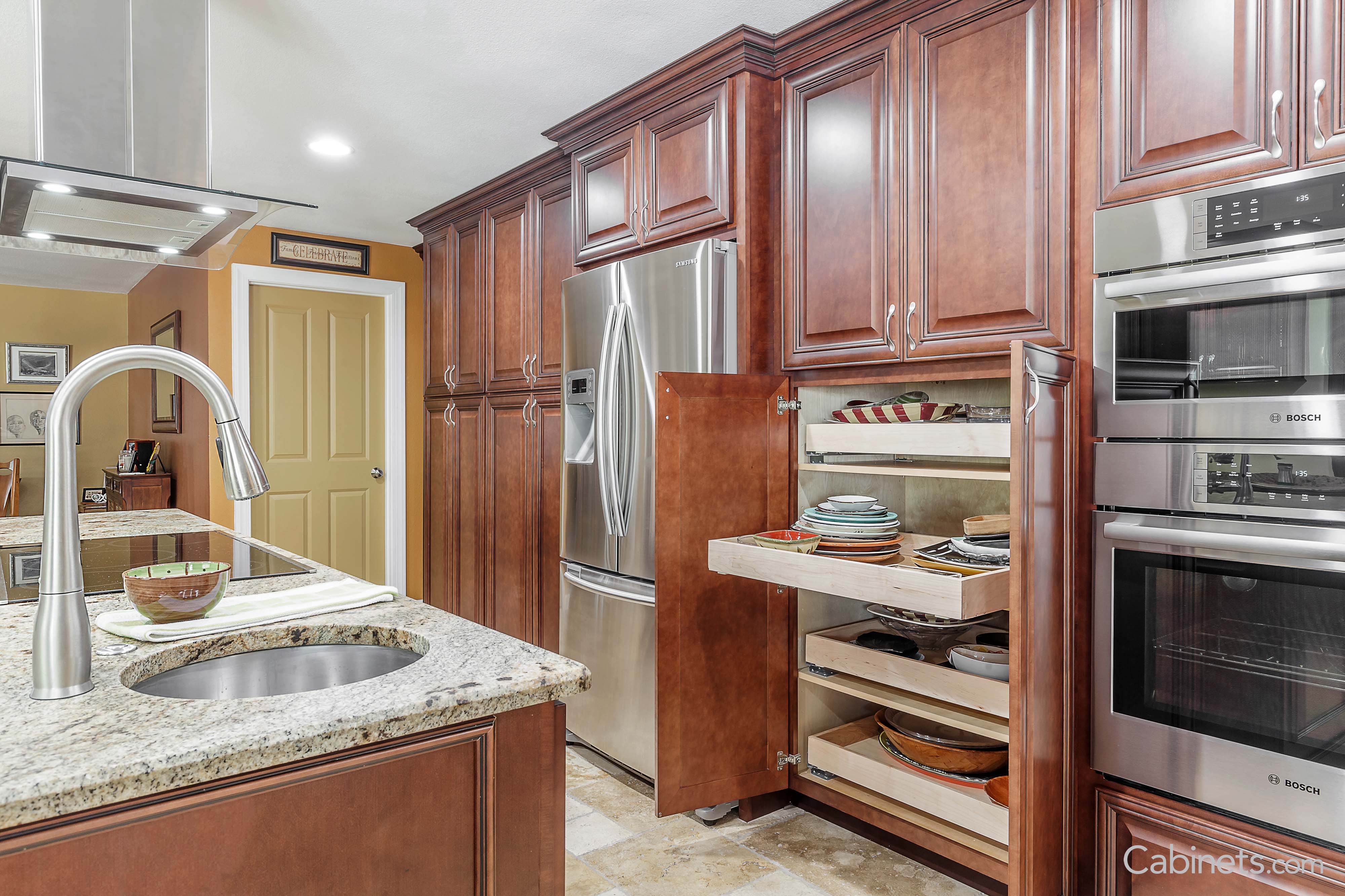 Roll out trays as cabinet shelving