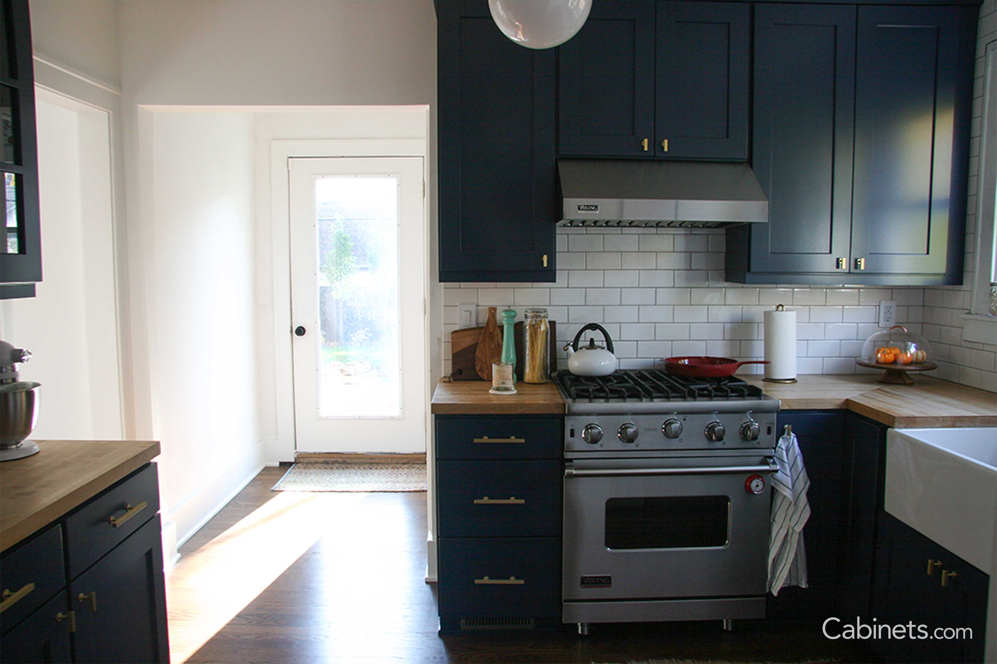 Naval cabinets with wood countertops