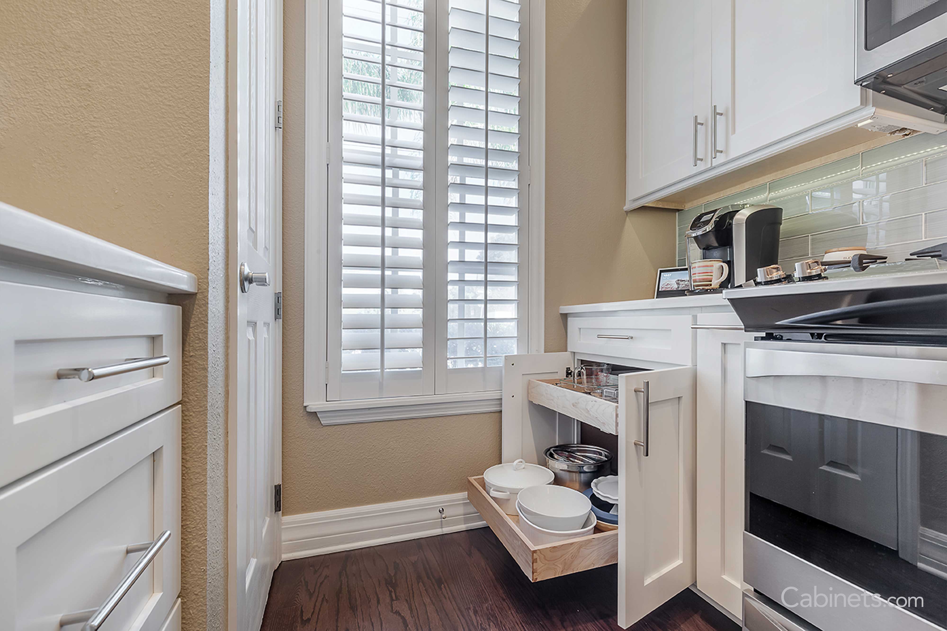 Pull out trays cabinet shelving