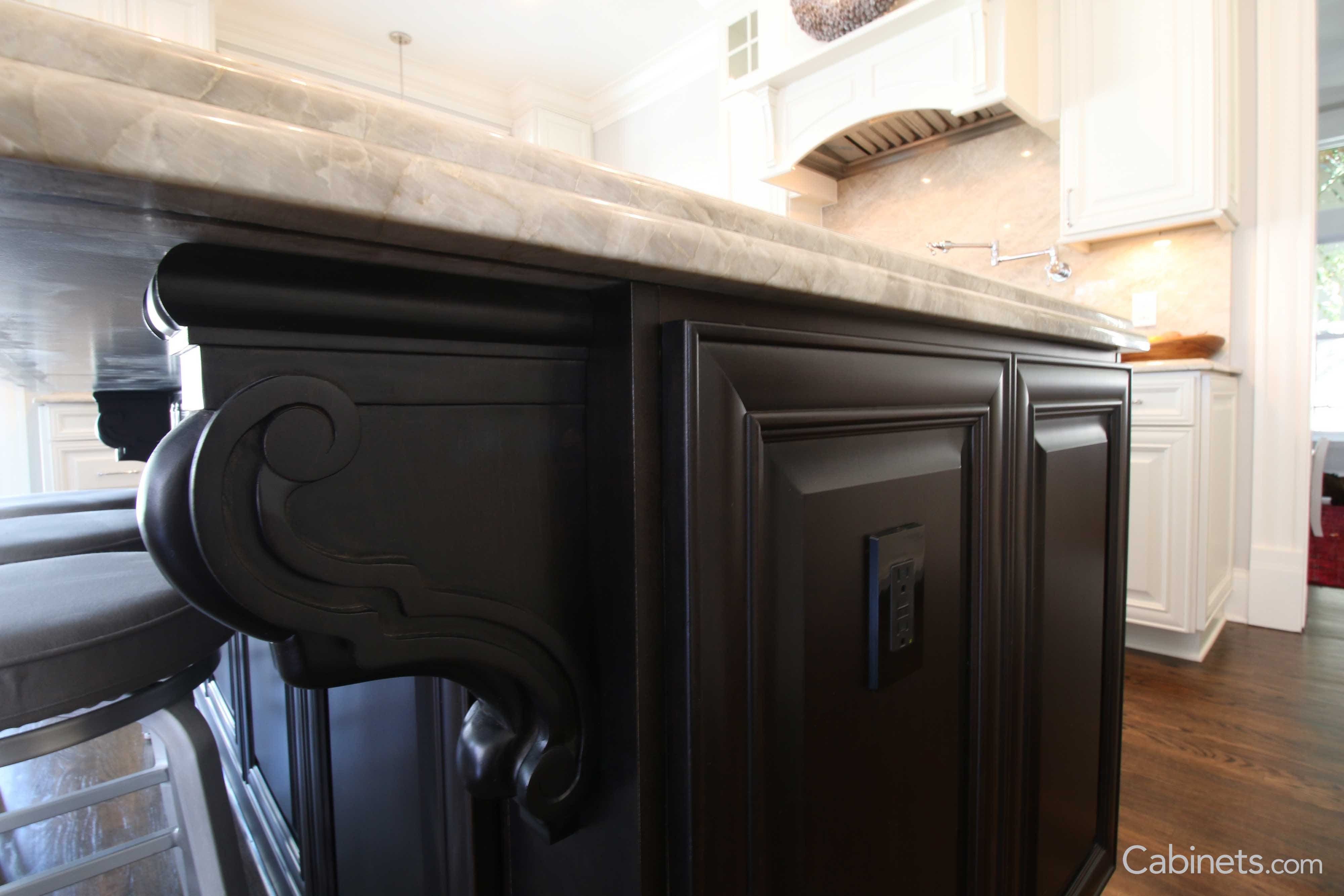 Springfield maple espresso island with corbels