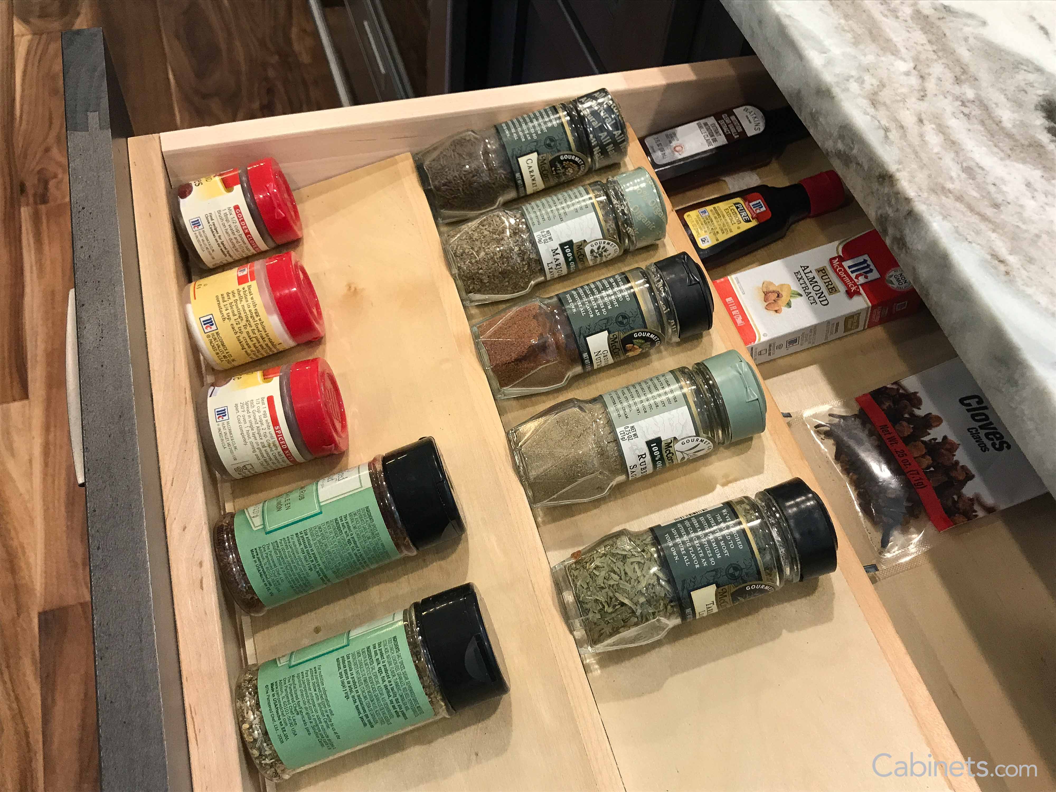 Spice rack pull out drawer