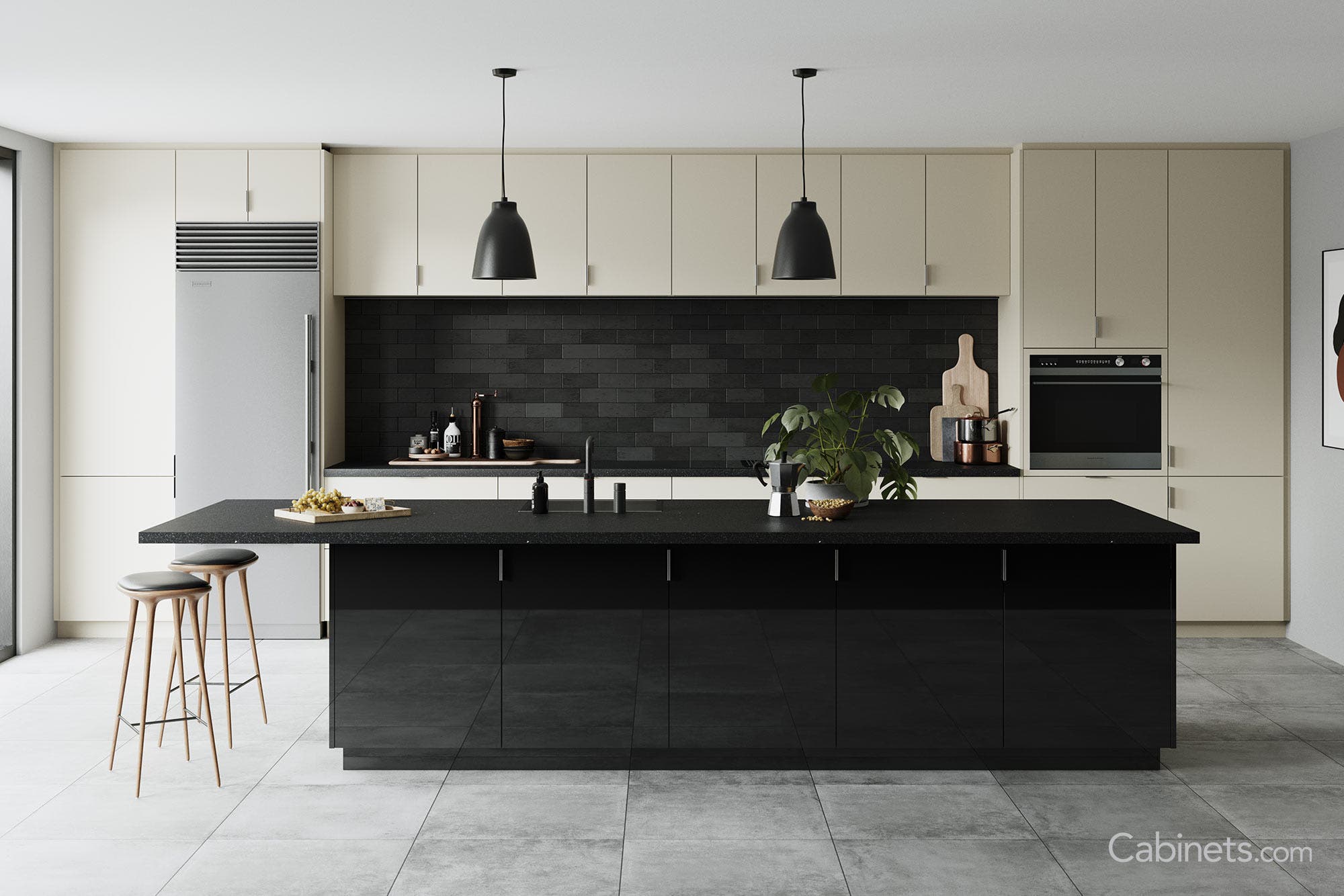 Black
    Gloss Cream Matte Modern Kitchen Cabinets